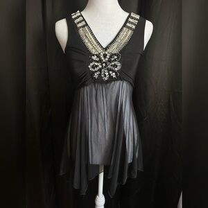 Embellished Black Blouse